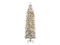 National Tree Company 9 ft. Pre-Lit Acacia Flocked Slim Tree