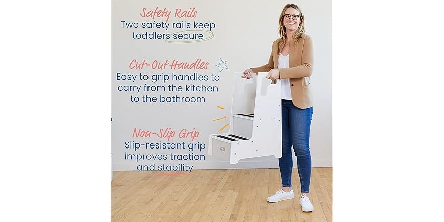 ECR4Kids Reach-Up Step Stool W/ Handles