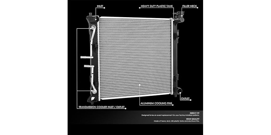 New Radiator For 2022-2024 Honda Civic & 2023-2024 Accord 1.5L Sedan - Direct Fit