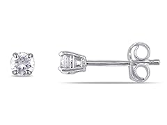 Silver 1/4ct Diamond Solitaire Earrings