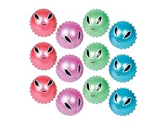 Assorted Colors Inflatable Alien Spike Vinyl Balls (5") 12 Count
