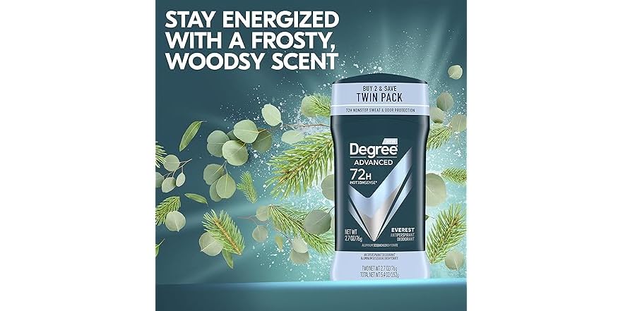 2 Pk Degree Men Advanced Antip/Deod Everest