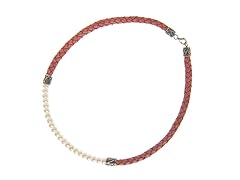 Pearl Bali Necklace w/ Leather