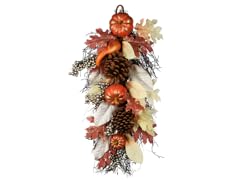 24" Maple Leaves Tear Drop Wreath