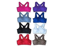 6Pk Solid Color Sports Bras