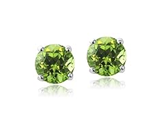 CZ Round Peridot Earrings