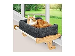 Heated Wood Cat Window Perch w/ Timer
