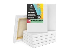 ARTEZA Stretched Canvas for Painting, 5 x 7 in 12Pk