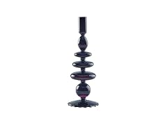 Elements Navy Glass Taper Candleholder