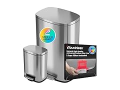 iTouchless Step 2.0 Technology SoftStep Combo Trash Can Set