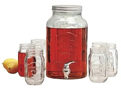 5Pc Mason Jar Dispenser & Mug Set
