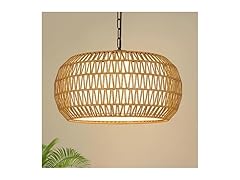 19" Rattan Chandeliers for Dining Room, Boho
