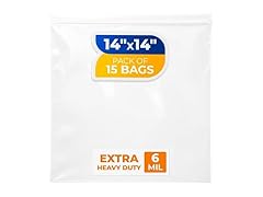 Paclord 14" x 14" Zip Seal Lock Bags, 6 Mil (Pack of 15)
