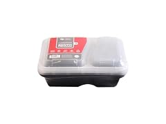 Bento Lunch Boxes - 2 Compartment, Plastic - Case of 96 - For Meal Prep, Lunches & Takeout