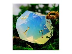 7 PC Opal Gemstone Dice Set- White