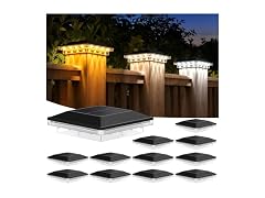 Brightever 12-Pack 4x4 Solar Post Cap Lights