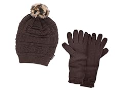 MUK LUKS® Beanie with Texting Glove,Java