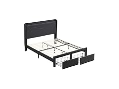 SPOFLYINN Full Size Bed Frame With Stora