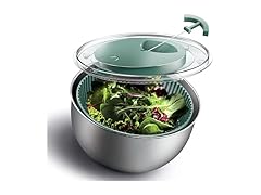 COOK WITH COLOR Stainless Steel Salad Spinner - 5 Qt.
