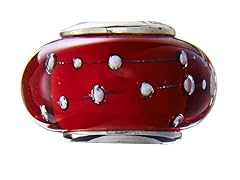 Maroon & White Dots Glass Bead