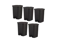 Trash Can 1.5 Gallon (Wicker Brown 6 QT.), 5 Pack