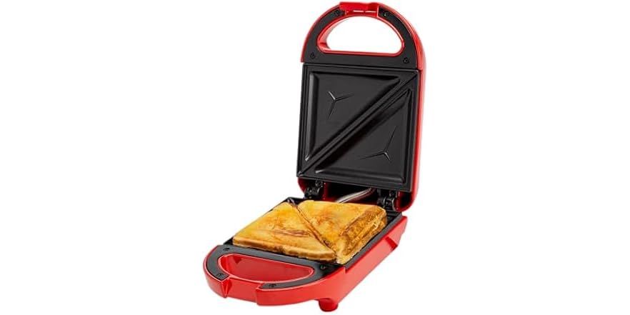 $11.99: Tasty 600W Mini Sandwich Maker w/ Dual-Sided Nonstick Cooking Surface(Red) at Woot!