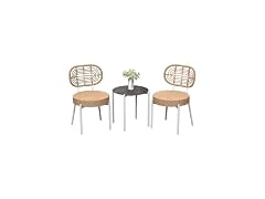 GarveeLife 3 Piece Wicker Patio Bistro Furniture Set
