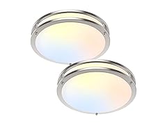 36W LED Ceiling Light, 2 Pack, Nickle, 13"
