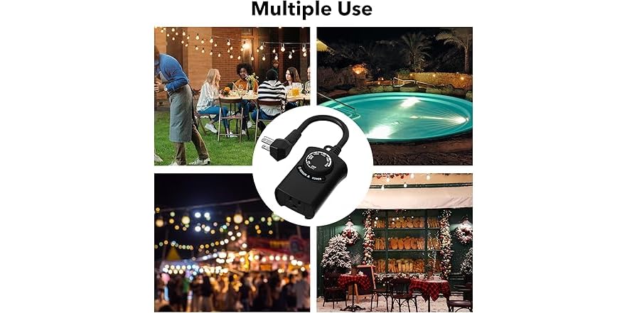 Outside Light Timer For Inflatables HBN Outdoor Light Timer 2 Pack