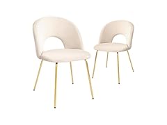 CangLong Beige Velvet Chair 2 Pack