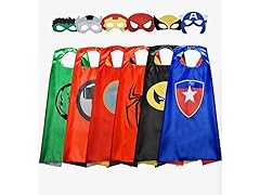 6-Pack Reversible Cape & Mask Set