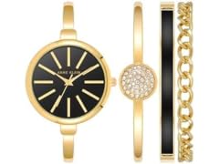 Anne Klein Watch Set, Gold Black (OS)