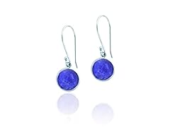 SS .925 Blue Sapphire 9cttw Earring