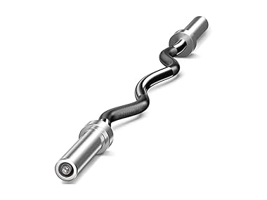 $26.99, Was $51.49, 47% Off! Elevens Olympic Barbell 4ft EZ Curl Weight Bar dealfomo