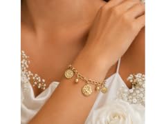 18K Gold Celestial Charm Bracelet