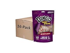 Dingo Twist Sticks 50 Count (Pack of 16)
