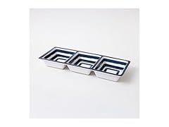 Prepara Coastal Stripe 3-Section Tray, Blue/White