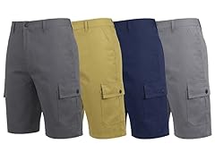 Mens Cotton Flex Stretch Cargo Shorts