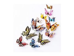 Mixed 3D Pink Butterfly Wall Stickers