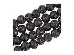 PH PandaHall 1320pcs (20 Strands) 6mm Natural Lava Beads