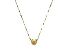 18K Gold Plated Heart Necklace - Minimalist Stainless Steel Love Pendant