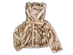 Girls Faux Fur Critter Ears Coat (XS-XL)