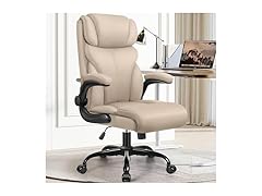 HeroSet Office Chair, Ergonomic Big and Tall Computer Desk Chairs, Executive Breathable Leather Chair with Adjustable High Back Flip-up Armrests, Lumbar Support Swivel PC Chairs with Rocking Function (Open Box)