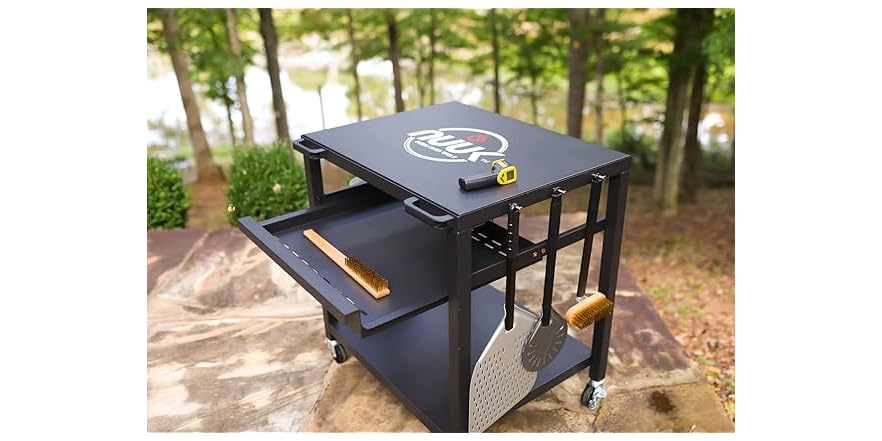 Pt200 Table NUUK PT200 Steel 30IN Pizza Oven Table Black
