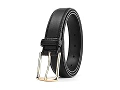 Weifert Women Dress Belt Black Leather