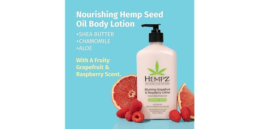 Hemp Lotion Raspberry (2 Pack) HEMPZ Body Lotion - Grapefruit & Raspberry Crème