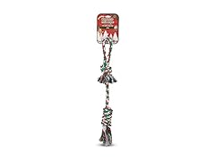 Bow Wow Pet Xmas Tug Rope with Ball Knot Dog Toy