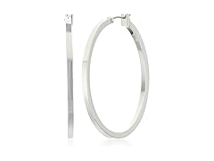 GUESS Basic Silver Square Edge Hoops