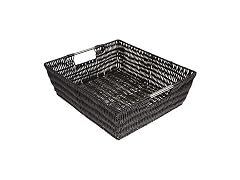 Whitmor Rattique Small Shelf Black Tote Basket