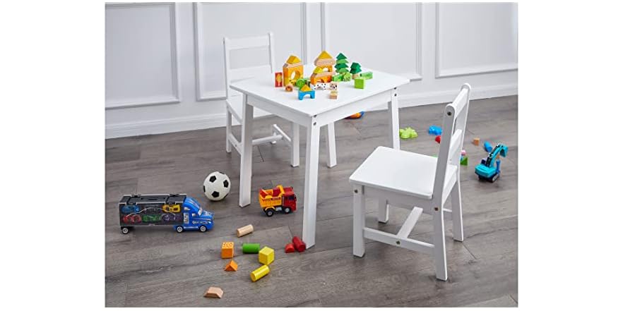 Kids Solid Wood Table and 2 Chair Set